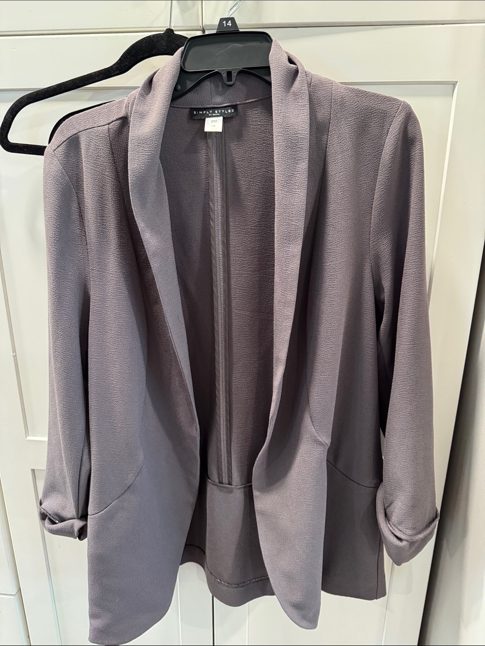 Simply Styled Lavender-Gray Open Front Blazer